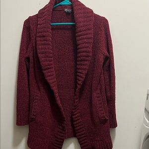 Eddie Bauer Maroon Shawl Collar Cardigan